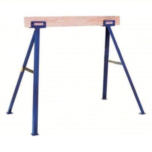 DESCRIPTION: (2) SETS OF (2) ADJUSTABLE FOLDING SAWHORSE BRAND/MODEL: TROJAN #8PXG9 INFORMATION: STEEL, FIXED HEIGHT SIZE: 6" W X 35" TAL RETAIL$: $13