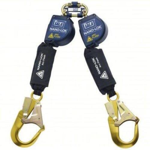 DESCRIPTION: (1) SELF RETRACTING LIFELINE BRAND/MODEL: 3M DBI-SALA #40MC67 INFORMATION: 2 1/4 IN ALUMINUM REBAR HOOK ANCHOR, 2 LEGS SIZE: 8' RETAIL$: