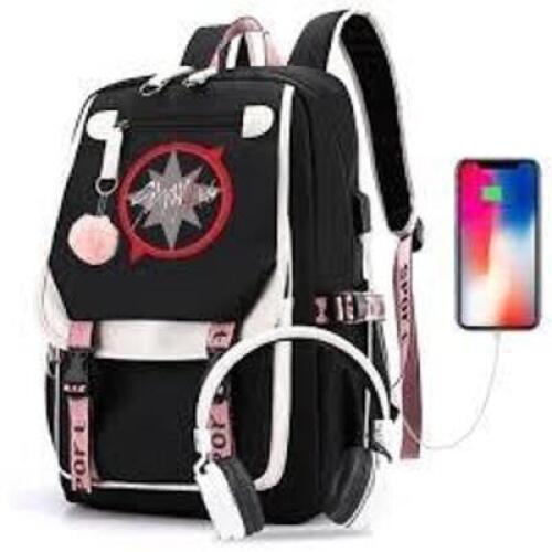 DESCRIPTION: (1) BACKPACK BRAND/MODEL: STRAY KIDS INFORMATION: BLACK WITH PINK RETAIL$: $25.66 EA QTY: 1