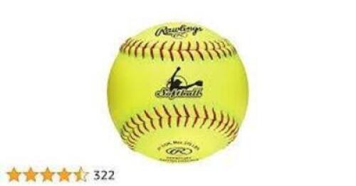 DESCRIPTION: (4) PACKS OF (4) SOFTBALLS BRAND/MODEL: RAWLINGS INFORMATION: BRIGHT YELLOW RETAIL$: $64.95 EA QTY: 4