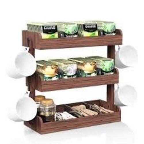 DESCRIPTION: (1) WALL MOUNTED TEA BAG ORGANIZER BRAND/MODEL: BEGULF INFORMATION: 3 TIER RETAIL$: $29.98 EA QTY: 1