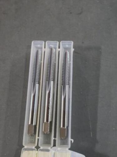 DESCRIPTION: (3) HSS STRAIGHT FLUTE TAPER TAPS BRAND/MODEL: MADE IN USA 74350224 SIZE: 1/4-29 UNC RETAIL$: $36.66 QTY: 3