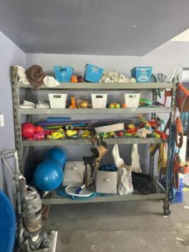 6 FT. ROLLING SELVING UNIT WITH CONTENTS