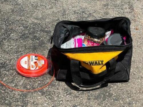 DEWALT TOOL BAG WITH LARGE GROUP OF SHARK BITES