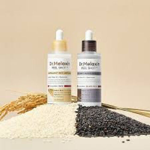 DESCRIPTION: (1) PEEL SHOT EXFOLIANT AMPOULE DUO BRAND/MODEL: DR.MLAXIN INFORMATION: WHITE RICE AND BLACK RICE SIZE: 60ml RETAIL$: $20.90 QTY: 1