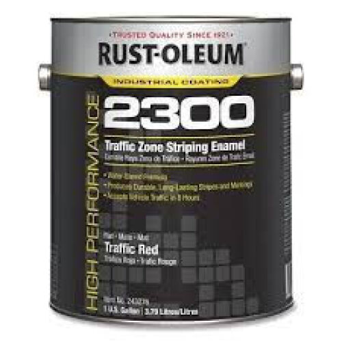 DESCRIPTION: (2) CANS OF TRAFFIC RED STRIPING PAINT BRAND/MODEL: RUST OLEUM 243276 SIZE: 1 GAL RETAIL$: $121.40 QTY: 2