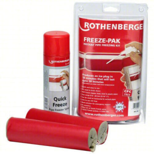 DESCRIPTION: (1) PIPE FREEZING SPRAY KIT BRAND/MODEL: ROTHENBERGER 56MD47 SIZE: 1" MAX STEEL PIIE RETAIL$: $78.82 QTY: 1