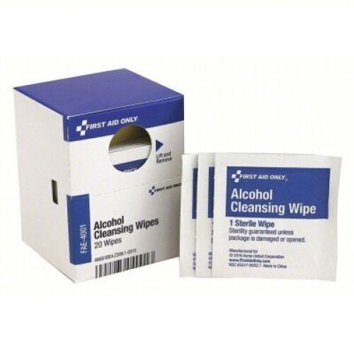 DESCRIPTION: (10) BOXES OF (20) ANTISEPTIC WIPES BRAND/MODEL: FIRST AID ONLY #3WHR6 RETAIL$: $74.80 QTY: 10