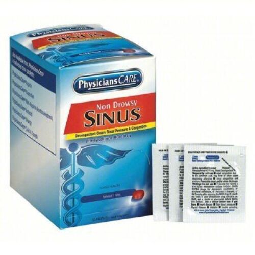 DESCRIPTION: (4) BOXES OF (50) NON-DROWSY SINUS DECONGESTANT BRAND/MODEL: PHYSICIANS CARE 90087 SIZE: 10mG RETAIL$: $47.60 QTY: 4