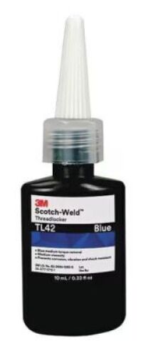 DESCRIPTION: (2) BOTTLES OF THREADLOCKER BRAND/MODEL: 3M #TL42 INFORMATION: BLUE SIZE: 8.45 FL OZ BOTTLES RETAIL$: $299.72 QTY: 2