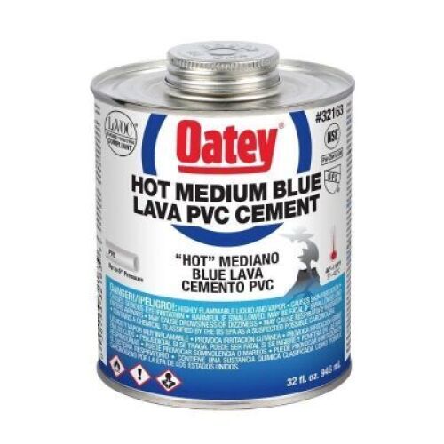 DESCRIPTION: (4) HOT MEDIUM BLUE LAVA PVC CEMENT BRAND/MODEL: OATEY 32163V SIZE: 32 FL OZ RETAIL$: $113.40 QTY: 4