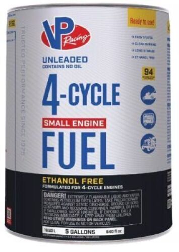 DESCRIPTION: (1) ETHANOL FREE 94 OCTANE SMALL ENGINE FUEL BRAND/MODEL: VP RACING 6202 SIZE: 5 GAL RETAIL$: $160.82 QTY: 1