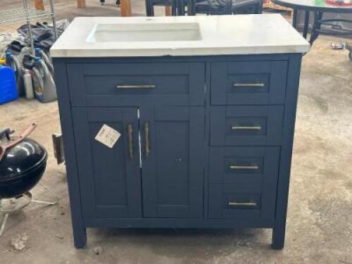36" MARBLE TOP BATHROOM VANITY