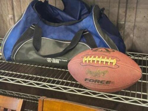 ASSORTED SPORTS AND TOY CONTENTS OF SHELF