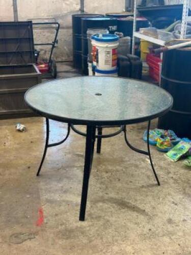 GLASS TOP PATIO TABLE