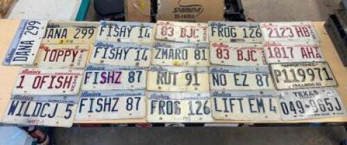 (21) - VINTAGE AND CURRENT NOVELTY LICENSE PLATES