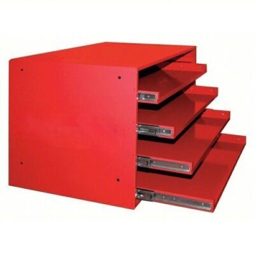 DESCRIPTION: (1) SLIDING DRAWER CABINET BRAND/MODEL: DURHAM #49H236 INFORMATION: RED, FOR 4 DRAWERS, NO BOXES INCLUDED SIZE: 20" X 15-3/4" X 15" RETAI