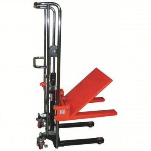 DESCRIPTION: (1) PORTABLE MANUAL PLATFORM TRUCK BRAND/MODEL: DAYTON #4ECW6 INFORMATION: 880 LB LOAD CAPACITY, FOOT PUMP SIZE: 25 5/8 IN X 22 3/4 IN RE