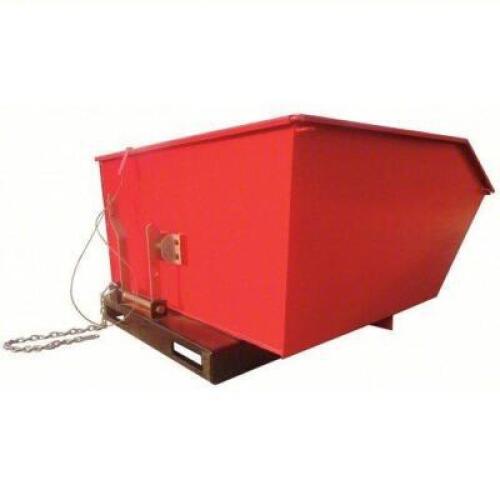 DESCRIPTION: (1) SELF DUMPING HOPPER BRAND/MODEL: DAYTON #5PKF8 INFORMATION: LOW PROFILE HOPPER, STEEL, CASTERS NOT INCLUDED, CHAIN/CABLE, RED SIZE: 4