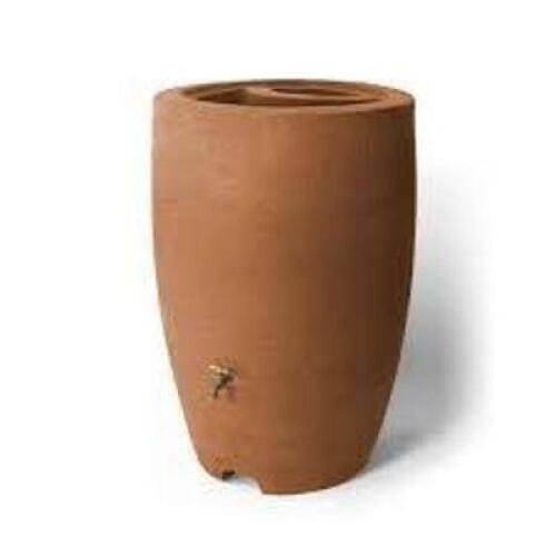 DESCRIPTION: (1) RAIN BARREL BRAND/MODEL: ATHENA #86002 INFORMATION: TERRACOTTA SIZE: 50 GAL RETAIL$: $128.76 EA QTY: 1