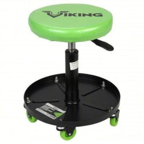 DESCRIPTION: (1) ROLLER SEAT, ADJUSTABLE HEIGHT BRAND/MODEL: VIKING #806J63 INFORMATION: GREEN SEAT, BLACK BASE SIZE: 300 LB CAPACITY RETAIL$: $88.40