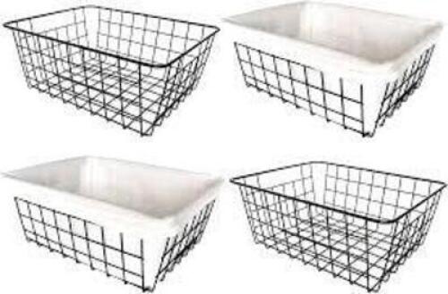 DESCRIPTION: (4) WIRE BASKETS INFORMATION: CHROME RETAIL$: $20.58 TOTAL QTY: 4
