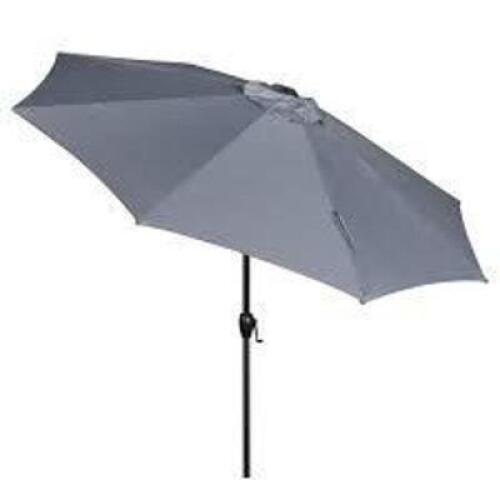 DESCRIPTION: (1) OUTDOOR UMBRELLA BRAND/MODEL: MAINSTAYS INFORMATION: GRAY SIZE: 9' RETAIL$: $79.99 EA QTY: 1