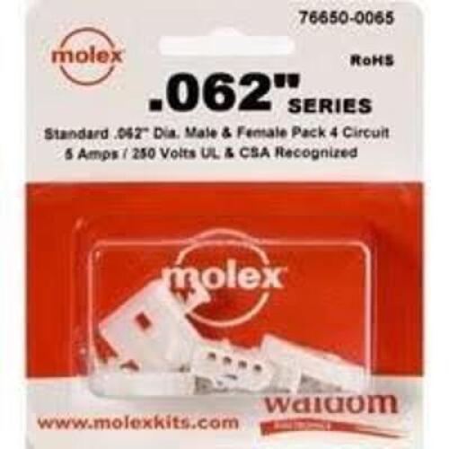 DESCRIPTION: (19) CONNECTOR KIT BRAND/MODEL: MOLEX #1625-4PRT SIZE: .062" RETAIL$: $19.08 EA QTY: 19