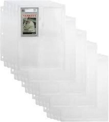 DESCRIPTION: (2) CASE OF (25) PACKS OF COLLECTIBLE CARDS STORAGE PAGES BRAND/MODEL: SIMPLY GENIUS #B094KWXTHJ INFORMATION: 4 CARD SLOTS ON EACH SIDE O