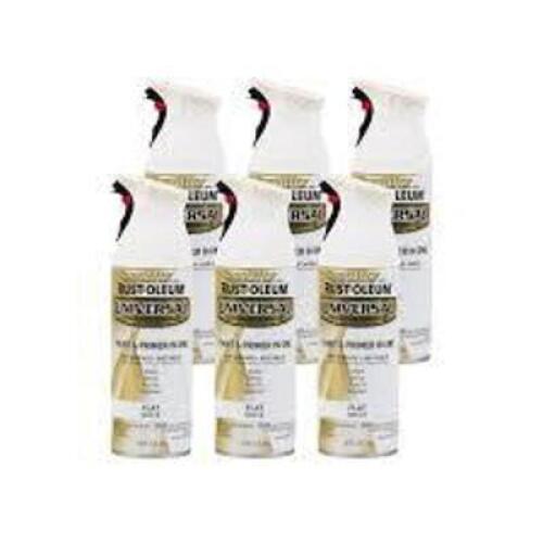 DESCRIPTION: (6) FLAT WHITE PAINT/PRIMER BRAND/MODEL: RUST-OLEUM 247564 SIZE: 12OZ RETAIL$: $71.70 QTY: 6