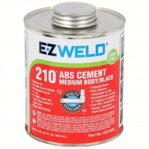 DESCRIPTION: (4) BLACK/MEDIUM BODY, ABS PIPE CEMENT BRAND/MODEL: EZ-WELD 210 SIZE: 32 fl oz RETAIL$: $64.08 QTY: 4