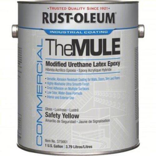 DESCRIPTION: (1) YELLOW, MODIFIED URATHNE LATEX EPOXY BRAND/MODEL: RUST-OLEUM 375661 INFORMATION: PLEASE SEE ADDITIONAL PICS! MUST INSPECT SIZE: 1 GAL
