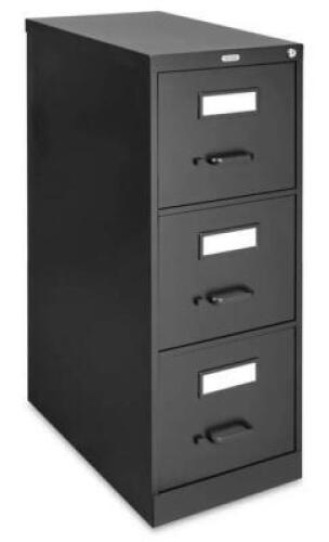 DESCRIPTION: (1) VERTICAL FILE CABINET BRAND/MODEL: H-6939BL INFORMATION: INCLUDES KEYS RETAIL$: $325 SIZE: 15 x 25 x 40" QTY: 1