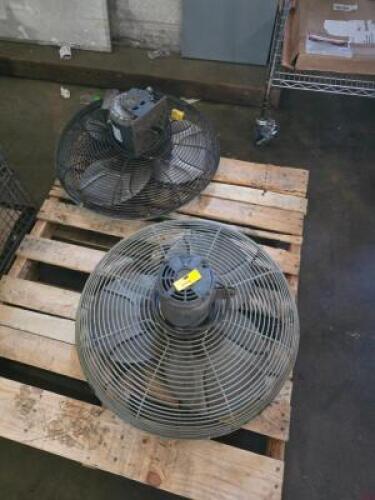 DESCRIPTION: (2) PEDESTAL FANS BRAND/MODEL: DAYTON INFORMATION: TESTED & WORKING, FANS ONLY, NO PEDESTAL OR MOUNT RETAIL$: $475.48/EA SIZE: 24" QTY: 2