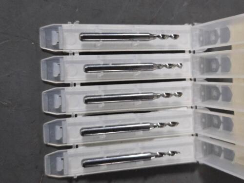 DESCRIPTION: (5) SOLID CARBIDE CIRCUIT BOARD DRILL BITS BRAND/MODEL: KYOCERA 07359 SIZE: #46 RETAIL$: $26.25 QTY: 5