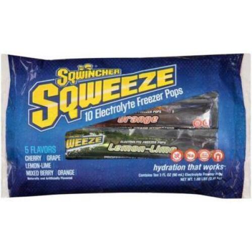 DESCRIPTION: (4) 10CT PACKS OF SQWEEZE POPS - VARIETY FLAVOR BRAND/MODEL: SQWINCHER RETAIL$: $18.50 EACH QTY: 4