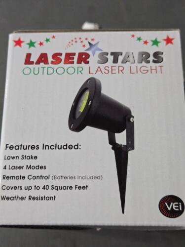 DESCRIPTION: (2) LASER STARS OUTDOOR LASER LIGHT BRAND/MODEL: VEi SIZE: COVERS 40 SQ FT RETAIL$: $121.20 QTY: 2