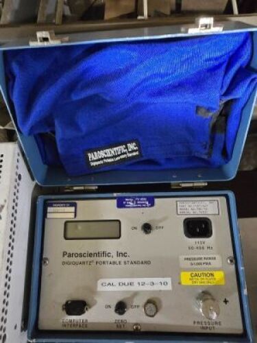DESCRIPTION: (1) DIGIQUARTZ PORTABLE STANDARD BRAND/MODEL: PAROSCIENTIFIC #1107-047 INFORMATION: USED, SEE INSPECTION RETAIL$: $1699.98 EA QTY: 1