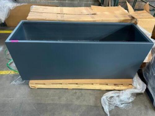 DESCRIPTION (2) 60" X 20" X 24" GREY METAL PLANTER BOXES. THIS LOT IS: SOLD BY THE PIECE SIZE 60" X 20" X 24" LOCATION SHOP EAST QTY 2