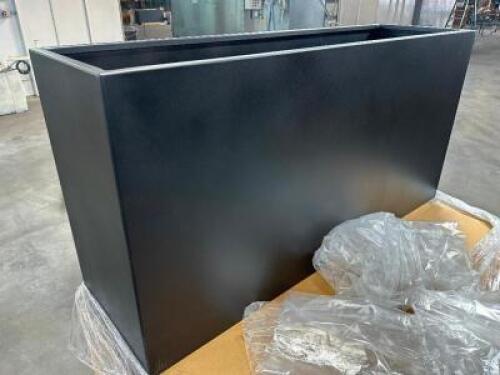 DESCRIPTION (3) 60" X 18" X 30" BLACK METAL PLANTER BOX THIS LOT IS: SOLD BY THE PIECE SIZE 60" X 18" X 30" LOCATION SHOP EAST QTY&nbsp;3