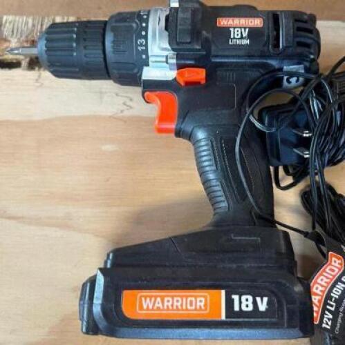 DESCRIPTION 3) BLACK AND DECKER 18 VOLT CORDLESS DRILLS W/ BATTERIES AND CHARGERS. BRAND / MODEL: BLACK AND DECKER THIS LOT IS: ONE MONEY LOCATION SHO