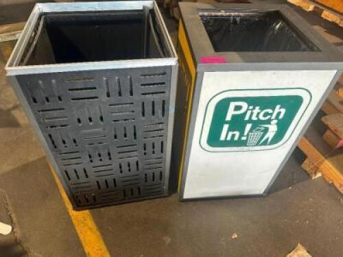 DESCRIPTION (2) 24" X 24" METAL OUTDOOR TRASH CAN RECEPTACLES. THIS LOT IS: SOLD BY THE PIECE LOCATION LOADING DOCK QTY 2