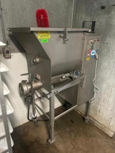 DESCRIPTION BIRO AFMG-24 MEAT GRINDER. BRAND / MODEL: BIRO AFMG-24 ADDITIONAL INFORMATION 3 PHASE, 220 VOLT. SN 22293 LOCATION MEAT ROOM QTY 1