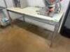 DESCRIPTION 72" X 30" STAINLESS MEAT ROOM TABLE W/ CUTTING BOARD TOP. ADDITIONAL INFORMATION CONTENTS ARE NOT INCLUDED SIZE 72" X 30" LOCATION MEAT RO