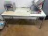 DESCRIPTION 72" X 30" STAINLESS MEAT ROOM TABLE W/ CUTTING BOARD TOP. ADDITIONAL INFORMATION CONTENTS ARE NOT INCLUDED SIZE 72" X 30" LOCATION MEAT RO - 2