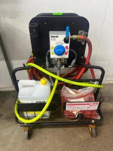DESCRIPTION ECOLAV PORTABLE CHEMICAL DISPENSING UNIT BRAND / MODEL: ECOLAB LOCATION MEAT ROOM QTY 1