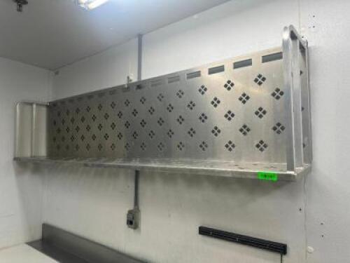 DESCRIPTION 72" X 12" STAINLESS MEAT ROOM WALL SHELF. LOCATION MEAT ROOM QTY 1