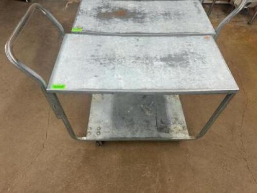 DESCRIPTION 40" TWO TIER METAL UTILITY CART SIZE 40" X 20" LOCATION MEAT ROOM QTY 1