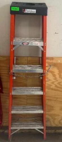 DESCRIPTION DAVIDSON 6' FIBERGLASS LADDER BRAND / MODEL: DAVIDSON 486-05 SIZE 6' LOCATION BACK ROOM QTY 1