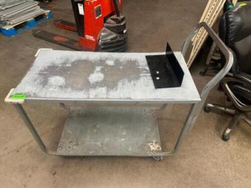 DESCRIPTION 40" TWO TIER METAL UTILITY CART LOCATION BACK ROOM QTY 1